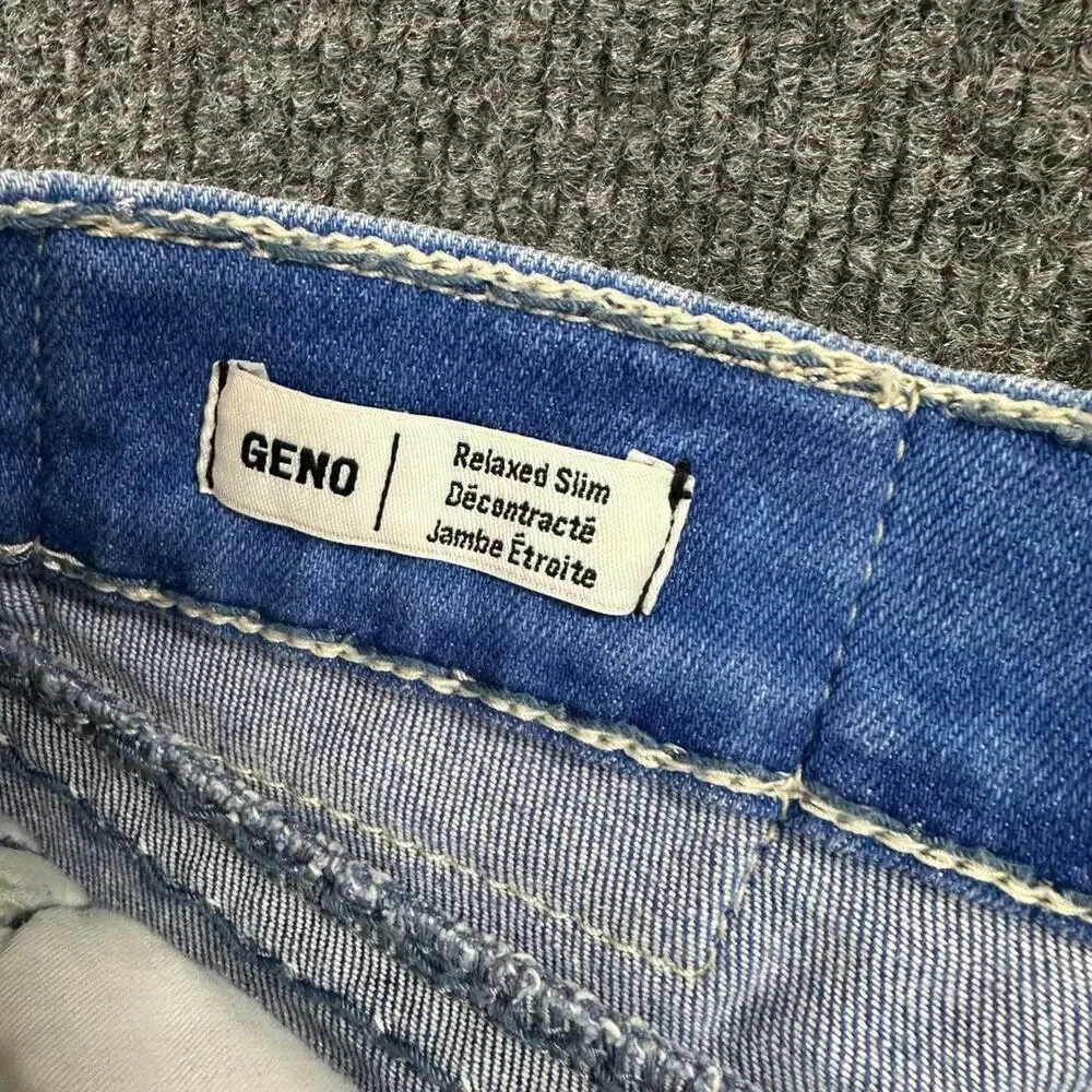 True Religion Men’s Geno Big T Flap Relaxed Slim Jeans Thick Stitch Y2K 38x30